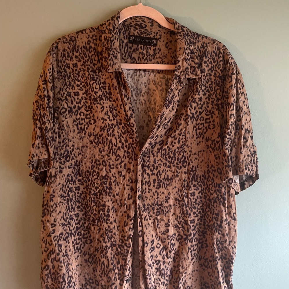 Animal Print Button-Up Shirt